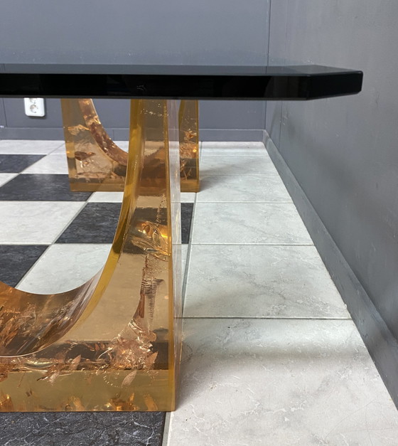 Image 1 of Glass coffee table in the style of marie-claude de fouguieres 1970s