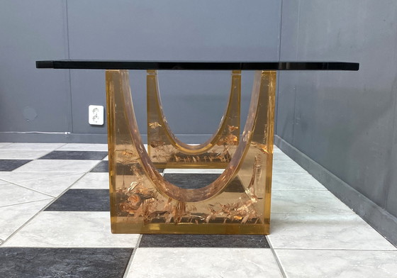 Image 1 of Glass coffee table in the style of marie-claude de fouguieres 1970s