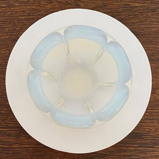 Image 1 of Vintage Art Deco opalex bol in molded glass, France 1940s