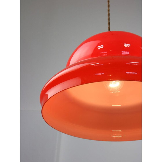 Image 1 of Lampada a sospensione vintage in ottone rosso, Italia