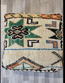 Vintage Moroccan Pouf, Berber Seat Cushion.