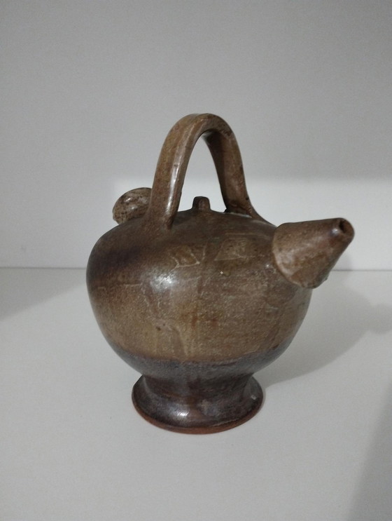 Image 1 of Small Jug - Gargoyle, Chevrette, Jar, Pitcher Stoneware - Ceramic - Antique - Artisanal