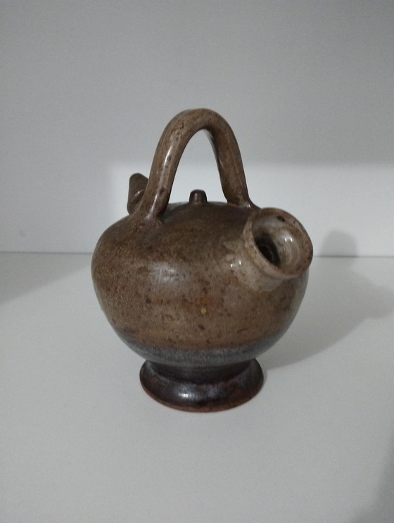 Image 1 of Small Jug - Gargoyle, Chevrette, Jar, Pitcher Stoneware - Ceramic - Antique - Artisanal