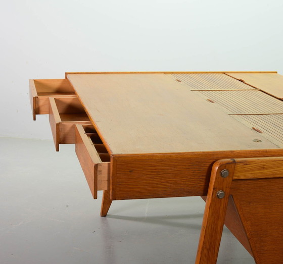 Image 1 of Clausen And Maerus Oak Wooden Design President Writing Desk For Eden, The Netherlands, 1960S. 