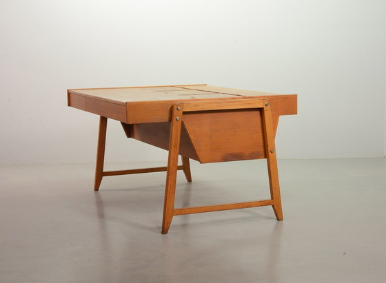 Image 1 of Clausen And Maerus Oak Wooden Design President Writing Desk For Eden, The Netherlands, 1960S. 