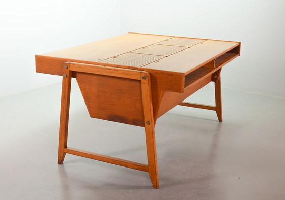 Image 1 of Clausen And Maerus Oak Wooden Design President Writing Desk For Eden, The Netherlands, 1960S. 