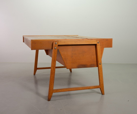 Image 1 of Clausen And Maerus Oak Wooden Design President Writing Desk For Eden, The Netherlands, 1960S. 