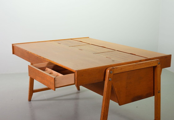 Image 1 of Clausen And Maerus Oak Wooden Design President Writing Desk For Eden, The Netherlands, 1960S. 