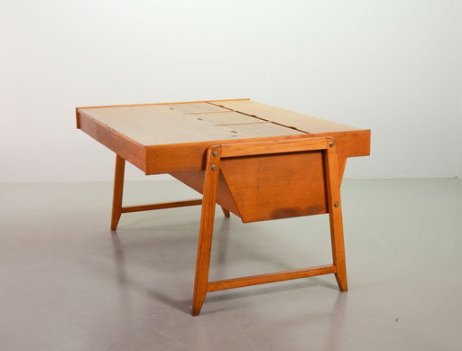 Clausen And Maerus Oak Wooden Design President Writing Desk For Eden, The Netherlands, 1960S. 