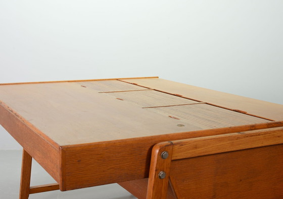 Image 1 of Clausen And Maerus Oak Wooden Design President Writing Desk For Eden, The Netherlands, 1960S. 