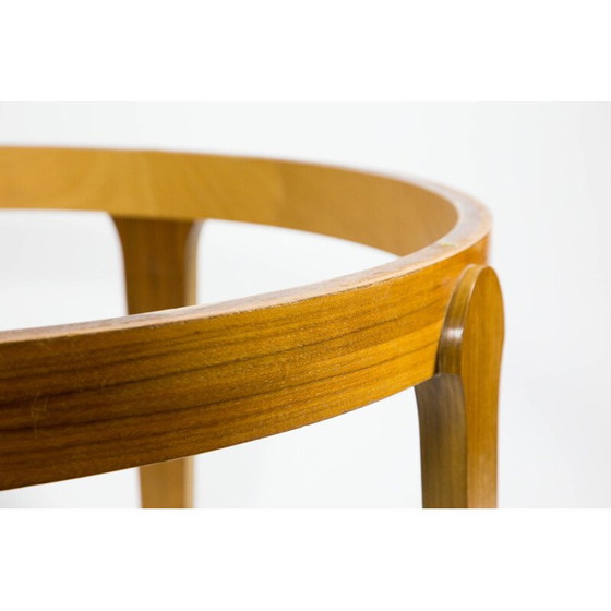 Image 1 of Vintage round coffee table with stone top