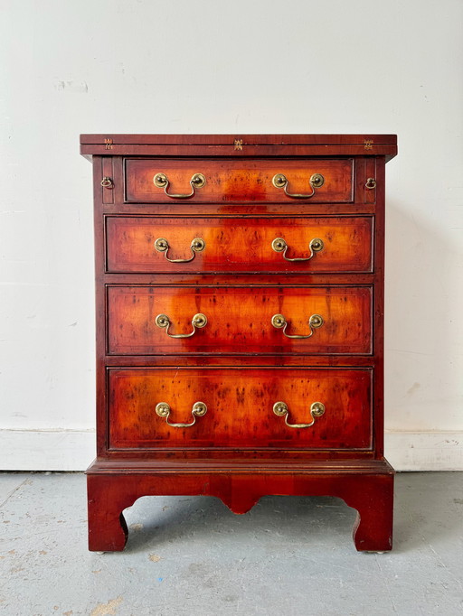 Small Antique Bachelors Chest Of Drawers Desk