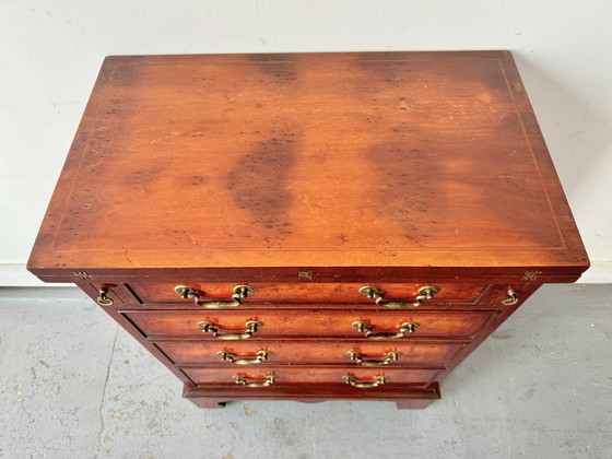 Image 1 of Small Antique Bachelors Chest Of Drawers Desk