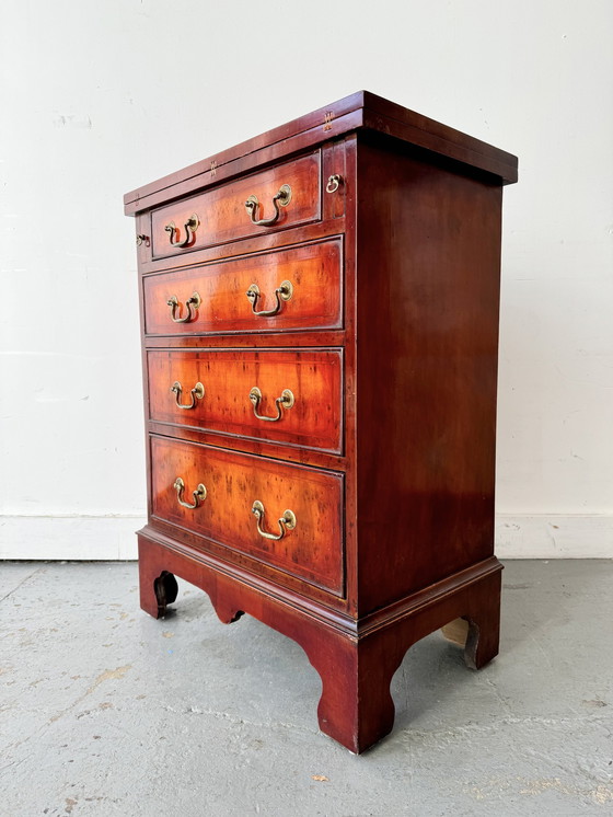 Image 1 of Small Antique Bachelors Chest Of Drawers Desk