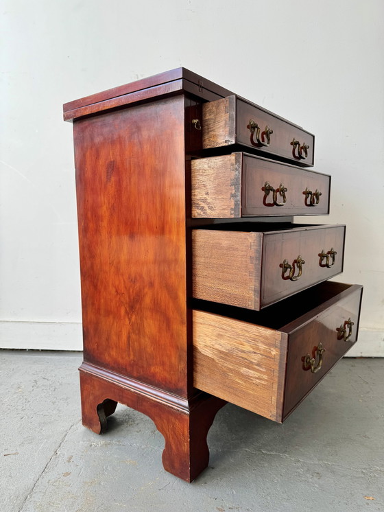 Image 1 of Small Antique Bachelors Chest Of Drawers Desk