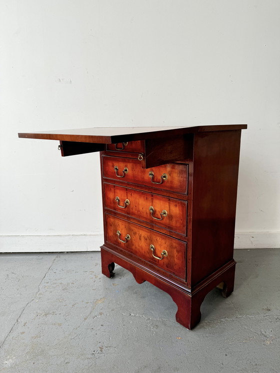 Image 1 of Small Antique Bachelors Chest Of Drawers Desk