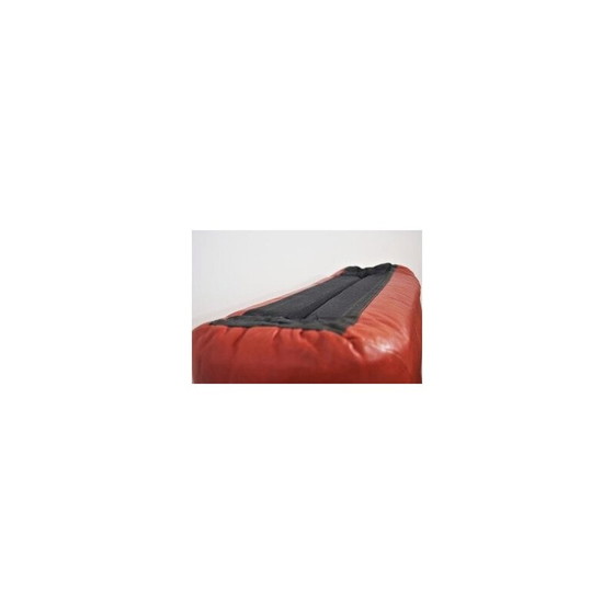 Image 1 of Vintage Marius and Marius living room set in orange leather by Mario Marenco for Arflex, 1970s
