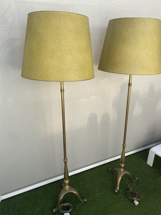 Image 1 of 2 Pieces Hollywood Regency Floor Lamps