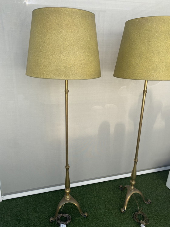 Image 1 of 2 Pieces Hollywood Regency Floor Lamps