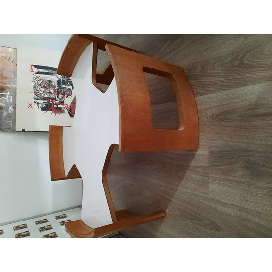Image 1 of Vintage mahogany and white laminate coffee table by Gio Ponti, 1960