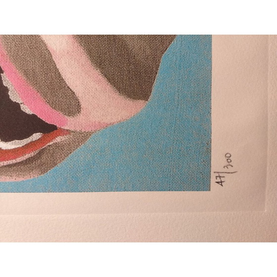 Image 1 of Vintage lithograph "99 Idol Series no 47" by Yue Minjun, 2010