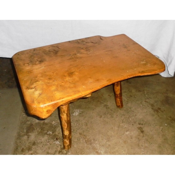 Image 1 of Vintage Brutalist coffee table in solid oak, 1970