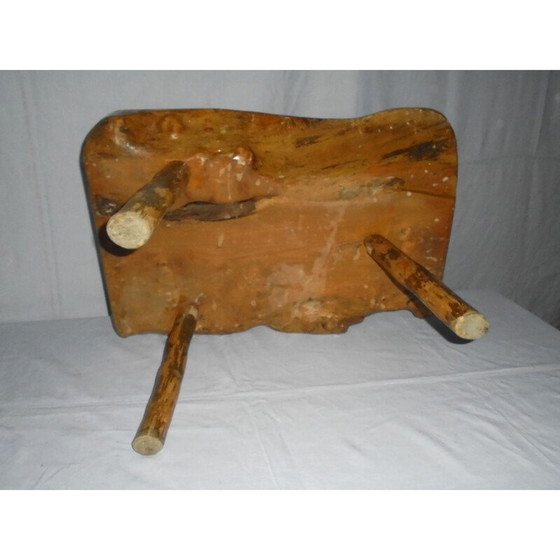 Image 1 of Vintage Brutalist coffee table in solid oak, 1970