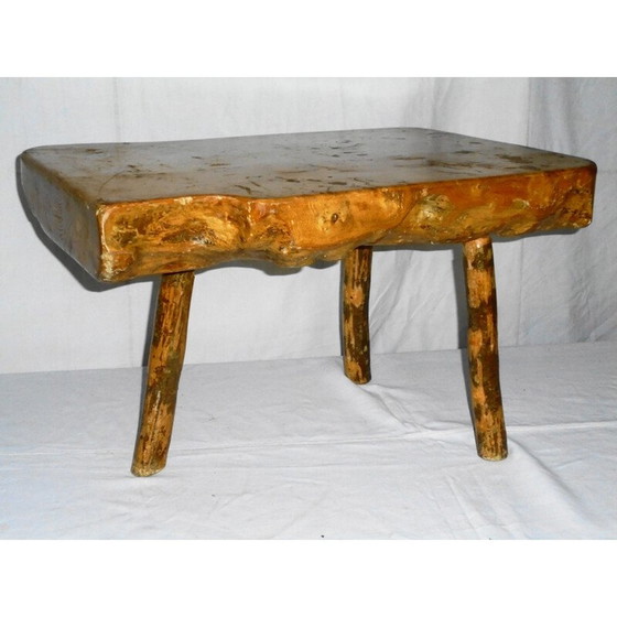 Image 1 of Vintage Brutalist coffee table in solid oak, 1970
