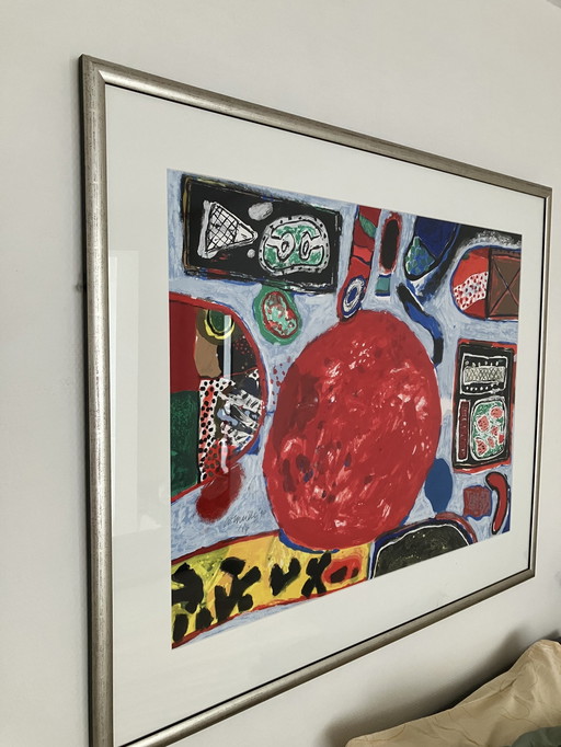 Silkscreen Corneille Red Ball