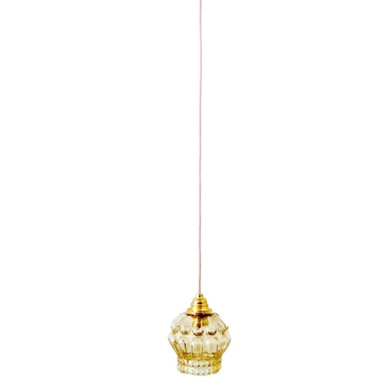 Image 1 of Vintage beige glass jellyfish pendant lamp 1950s