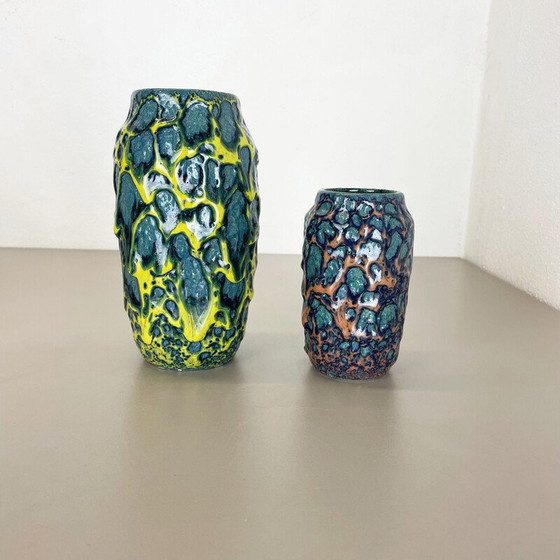 Image 1 of Pair of vintage ceramic vases for Scheurich, Germany 1970s
