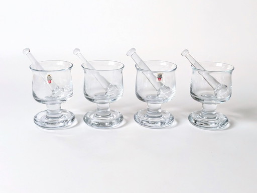 Set Of 4 Grog Glasses | Holmegaard Denmark | 1970'S