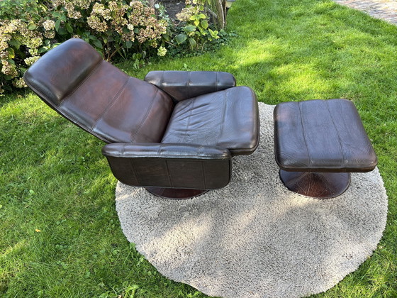 Image 1 of De Sede chair with matching ottoman