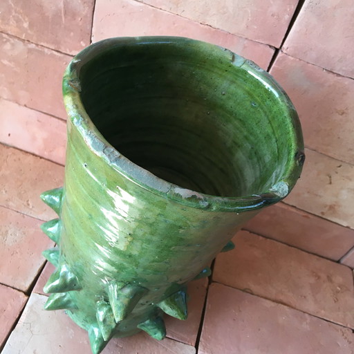 Tamegroute Glazed Earthenware Pottery Vase