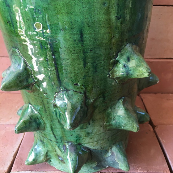 Image 1 of Tamegroute Glazed Earthenware Pottery Vase