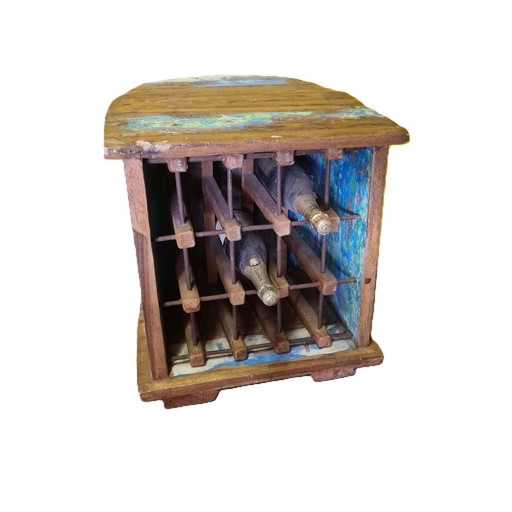 Recycled Boat Wine Cabinet From Indonesia, Early 21st Century