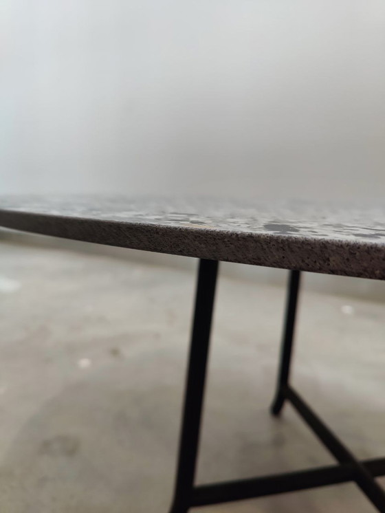 Image 1 of Round dining table with gray ceramic top