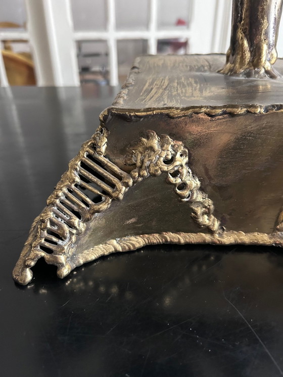 Image 1 of Lámpara escultórica de latón y acero 