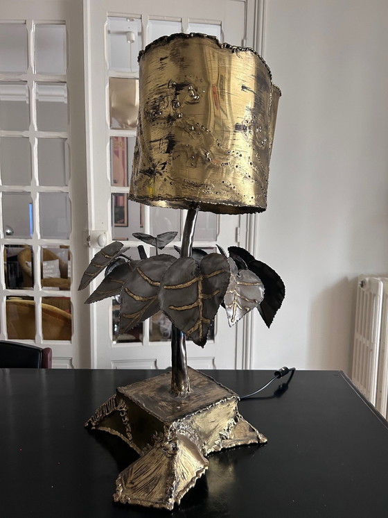 Image 1 of Lámpara escultórica de latón y acero 