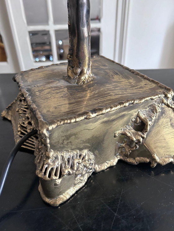 Image 1 of Lámpara escultórica de latón y acero 