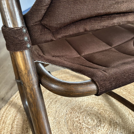 Image 1 of Chaise Safari en rotin marron