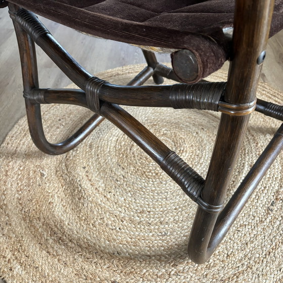 Image 1 of Brown rattan Safari chair chair