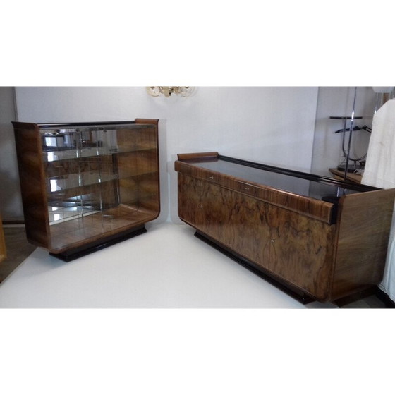 Image 1 of Set vintage con mobile e credenza di Jindřich Halabala per Up Zàvody, Cecoslovacchia 1930