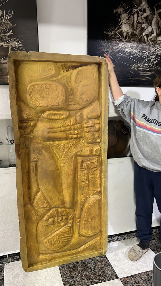 Image 1 of 3 X Fiberglass Relief Sculptures, 1960S. Brutalist , Mold + 2 Sculptures , Large