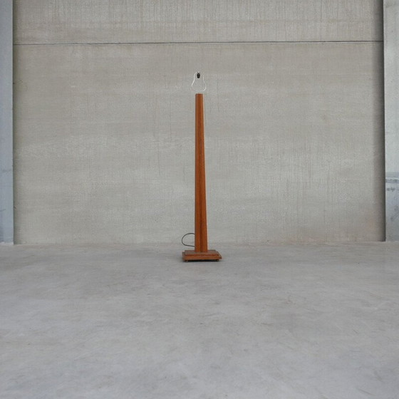 Image 1 of Vintage art deco floor lamp in oak, France 1930