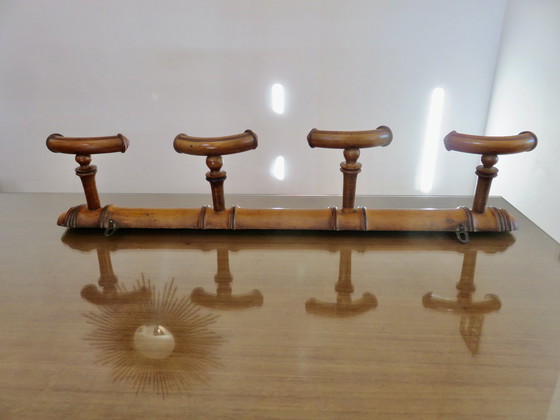 Image 1 of Art Deco Turned Wood Coat Rack, France, 30s 40s