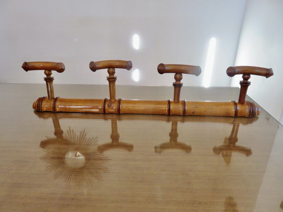 Image 1 of Art Deco Turned Wood Coat Rack, France, 30s 40s