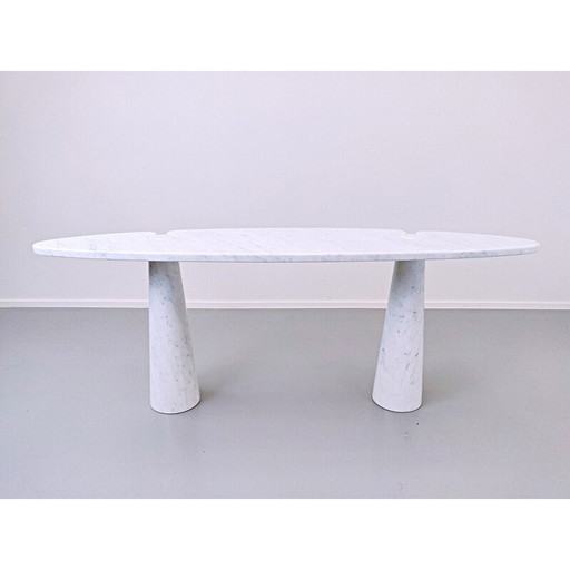 Vintage console ''Eros'' in white marble by Angelo Mangiarotti