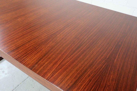 Image 1 of Minimalist Dining Table In Indian Rosewood And Chrome By 'Furniture Factory Aurora' 1967