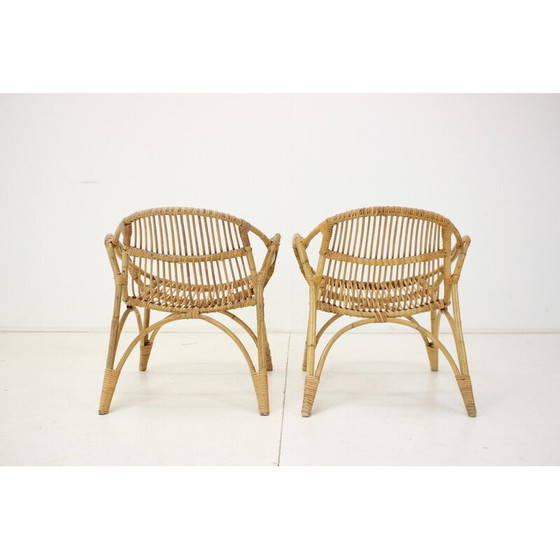 Image 1 of Pair of vintage rattan armchairs by Alan Fuchs, Czechoslovakia 1960s